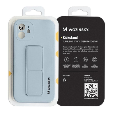 Wozinsky Kickstand Lankstaus Silikono Dėklas Su Stovu iPhone 11 Pro Šviesiai Mėlynas 17