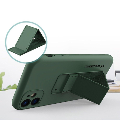 Wozinsky Kickstand Lankstaus Silikono Dėklas Su Stovu iPhone 12 mini Juodas 1