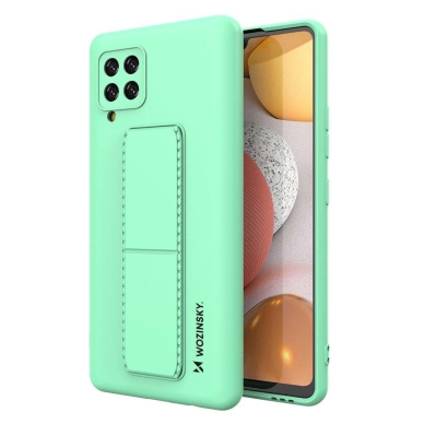 Lankstus Silikoninis Dėklas su Stovu Wozinsky Kickstand Case Samsung Galaxy A22 4G Mėtinis