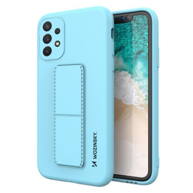 Dėklas Wozinsky Kickstand Case flexible silicone sung Galaxy A32 4G Šviesiai mėlynas