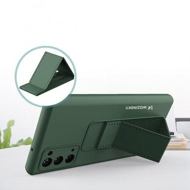 Wozinsky Kickstand Lankstaus Silikono Dėklas Su Stovu Samsung Galaxy Note 20 Mėlynas 3