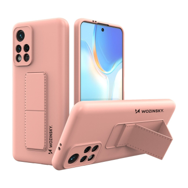 Dėklas Wozinsky Kickstand Silicone Xiaomi Poco M4 Pro 5G Rožinis 1