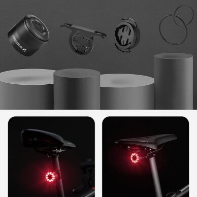 Wozinsky LED rear bicycle light with micro USB red light 5 modes black (WRBLB2) 12