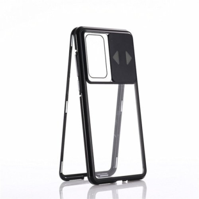 Dėklas Wozinsky Magnetic Cam Slider Case Full Body Cover Built-In Front Glass Lens Rotector skirta Huawei P40 Black UGLX912 1