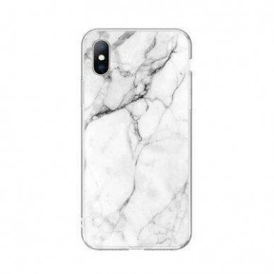 Dėklas Wozinsky Marble TPU Samsung Galaxy A02s Baltas 1