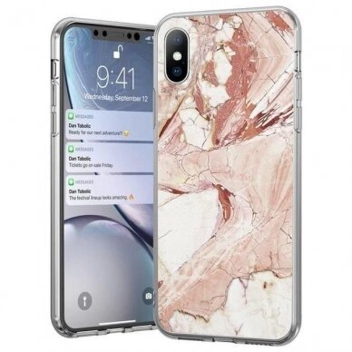 Wozinsky Marble TPU dėklas Samsung Galaxy A42 5G rožinis 1