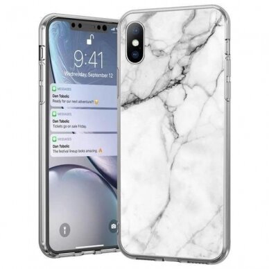 Wozinsky Marble TPU dėklas Samsung Galaxy A42 5G baltas 1