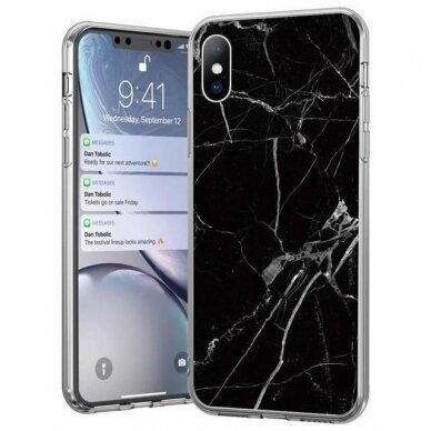 Wozinsky Marble TPU dėklas Samsung Galaxy M51 Juodas