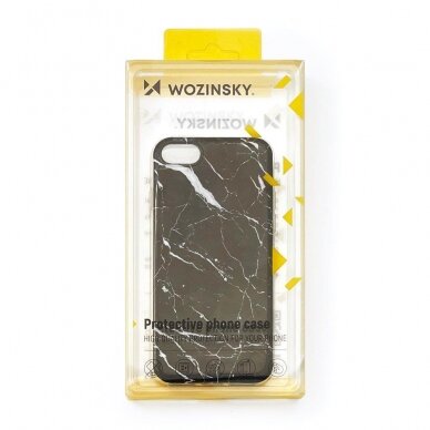 Akcija! Wozinsky Marble TPU dėklas Samsung Galaxy S21 FE juodas  4