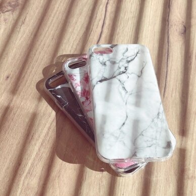 Akcija! Wozinsky Marble TPU dėklas Samsung Galaxy S21 FE juodas  5