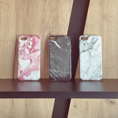 Akcija! Wozinsky Marble TPU dėklas Samsung Galaxy S21 FE juodas  6