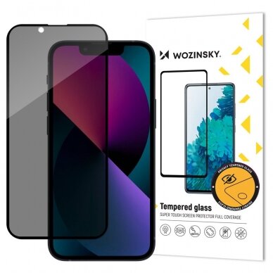 Ekrano apsauga Wozinsky Privacy Glass iPhone 13 Pro Anti Spy juodais kraštais