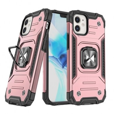 Dėklas Wozinsky Ring Armor Case iPhone 12 mini rožinis