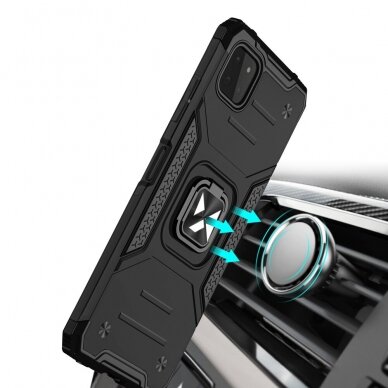 Dėklas su Žiedu Wozinsky Ring Armor Case Samsung Galaxy A22 4G Raudonas 3