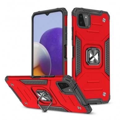 Dėklas su Žiedu Wozinsky Ring Armor Case Samsung Galaxy A22 4G Raudonas