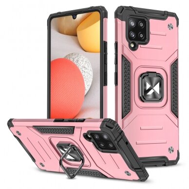 Dėklas Wozinsky Ring Armor Kickstand Samsung Galaxy A42 5G pink