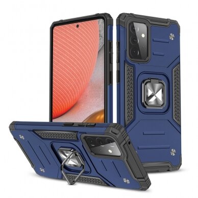 Dėklas Wozinsky Ring Armor Kickstand Samsung Galaxy A72 4G Mėlynas