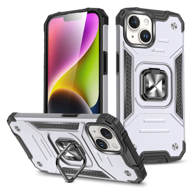 Dėklas Wozinsky Ring Armor iPhone 15 Plus - Sidabrinis