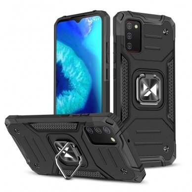 Dėklas Wozinsky Ring Armor Samsung Galaxy A03s juodas