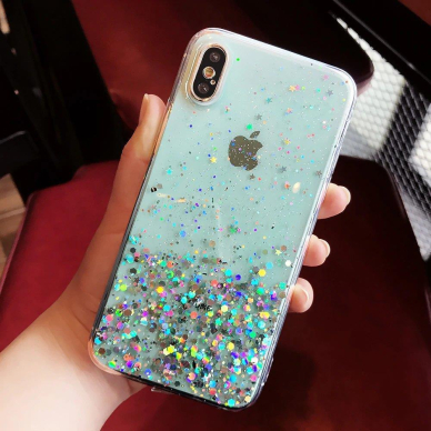 Blizgus TPU dėklas Wozinsky Star Glitter Samsung Galaxy A42 5G juodas 10