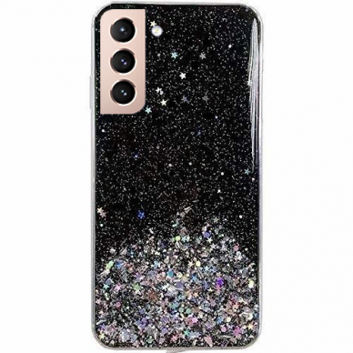 Dėklas Wozinsky Star Glitter Shining Samsung Galaxy S21+ 5G (S21 Plus 5G) Juodas