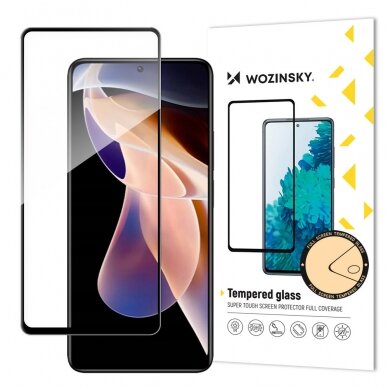 Ekrano apsauga Wozinsky tempered glass Xiaomi Redmi note 11 pro + / 11 pro Juodais kraštais (tinka su dėklu)