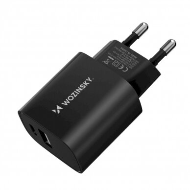 Wozinsky WGWCB USB-A USB-C 20W wall Įkroviklis  - Juodas