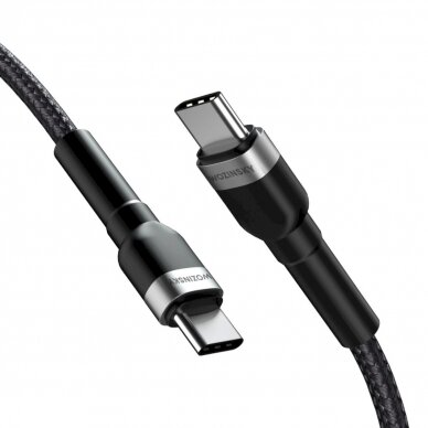 Wozinsky WNBCC1 USB-C / USB-C PD 65W Kabelis 1 m - Juodas 1