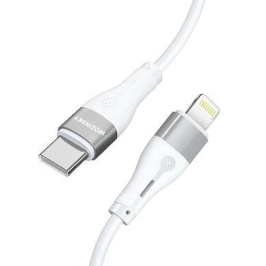 Wozinsky WSTCL1 Lightning / USB-C PD 27W Kabelis 1 m - baltas 2