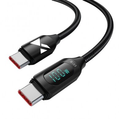 Wozinsky WUCCC2 USB C - USB C Cable with PD Display 100W 2m - Juodas