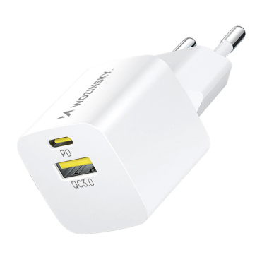 Wozinsky WWCEAC GaN USB-A USB-C 33W wall Įkroviklis  - baltas