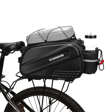 WYA36Y7S Bike Pannier Bag with Long Strap and Expandable Side Pockets - Juodas 12