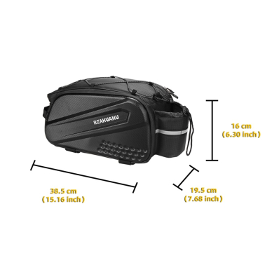 WYA36Y7S Bike Pannier Bag with Long Strap and Expandable Side Pockets - Juodas 15