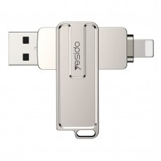 [Užsakomoji prekė] Yesido - Memory Stick (FL16) - OTG, USB, Lightning, 5Gbps, 128GB - Silver