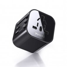 [Užsakomoji prekė] Yesido - Wall Charger (MC09) - for Travel, EU, UK, US, AUS, 3.4A - Black