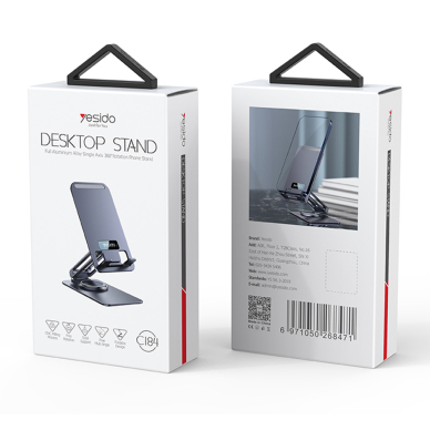 [Užsakomoji prekė] Yesido - Desk Holder (C184) - for Phone, Tablet, Foldable, Aluminum Alloy - Pilkas 11