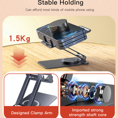 [Užsakomoji prekė] Yesido - Desk Holder (C184) - for Phone, Tablet, Foldable, Aluminum Alloy - Pilkas 5