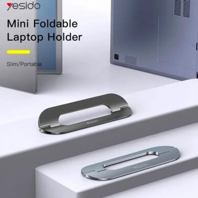 [Užsakomoji prekė] Yesido - Laptop Holder (LP03) - Compact Design, Zinc Alloy - Pilkas 8