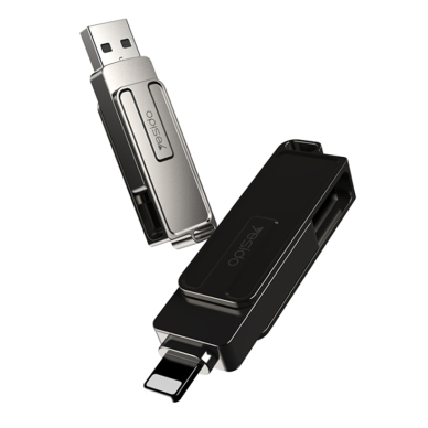 [Užsakomoji prekė] Yesido - Memory Stick (FL16) - OTG, USB, Lightning, 5Gbps, 256GB - Sidabrinis 1