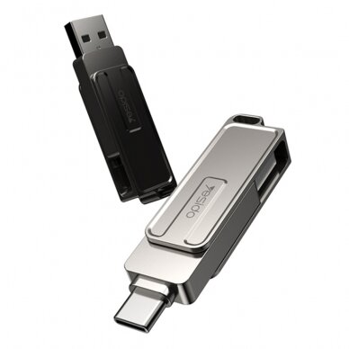 [Užsakomoji prekė] Yesido - Memory Stick (FL17) - OTG, USB, Type-C, 5Gbps, 128GB - Sidabrinis 1