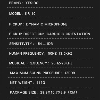 [Užsakomoji prekė] Yesido - Portable Microphone (KR10) - for Karaoke - Juoda 8