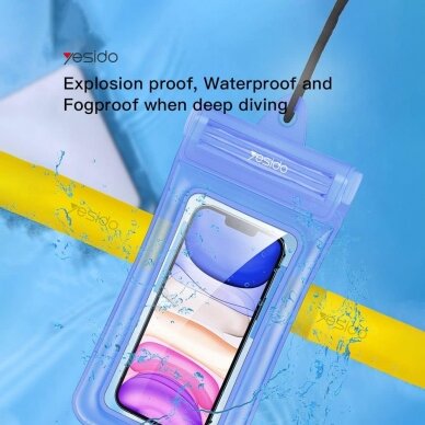 [Užsakomoji prekė] Yesido - Waterproof Case (WB11) - IPX8, for Phone max. 6.8" - Mėlynas 1