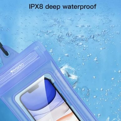 [Užsakomoji prekė] Yesido - Waterproof Case (WB11) - IPX8, for Phone max. 6.8" - Mėlynas 3