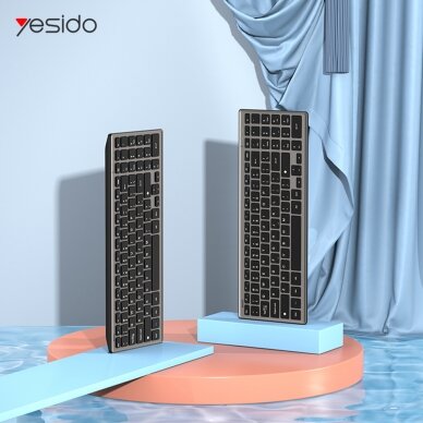 [Užsakomoji prekė] Klaviatūta Yesido - Wireless Keyboard (KB10) - 2.4G Connection, for Laptops, Tablets, Windows, Mac, Linux - Pilka 1