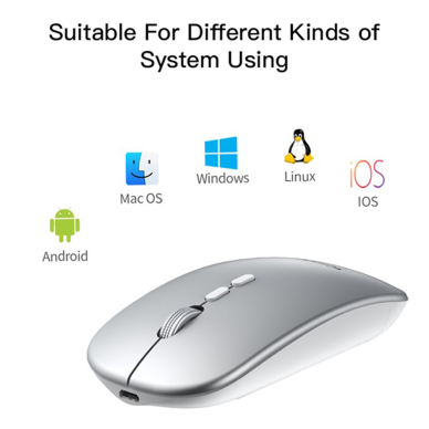 [Užsakomoji prekė] Pelė Yesido - Wireless Mouse (KB15) - 800/1200/1600DPI, 2.4G Connection - Sidabrinė 2