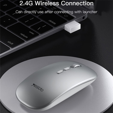 [Užsakomoji prekė] Pelė Yesido - Wireless Mouse (KB15) - 800/1200/1600DPI, 2.4G Connection - Sidabrinė 3