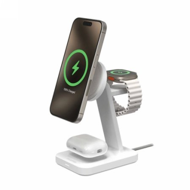 ZAGG Mophie Snap+ 3-in-1 Qi2 Wireless Charger Stand for Three Devices Compatible with MagSafe and Qi2 - Baltas 1